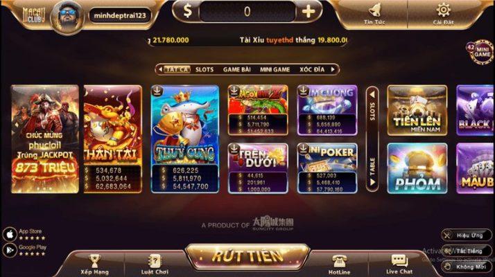 Hệ thống game đổi thưởng đặc sắc tại Macao Club